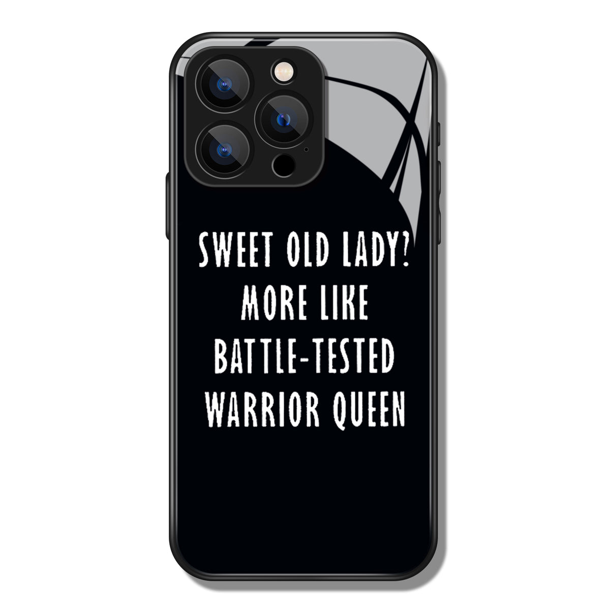 Sweet Old Lady Letter Printed Premium Black Apple Samsung Phone Case