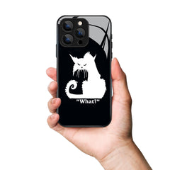 What Angry Cat Pattern Premium Black Apple Samsung Phone Case