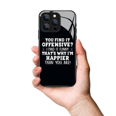 You Find It Offensive Letter Printed Premium Black Apple Samsung Phone Case