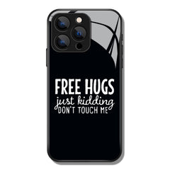 Free Hugs Just Kidding Letter Printed Premium Black Apple Samsung Phone Case