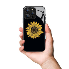 Cute Sunflower Pattern Premium Black Apple Samsung Phone Case