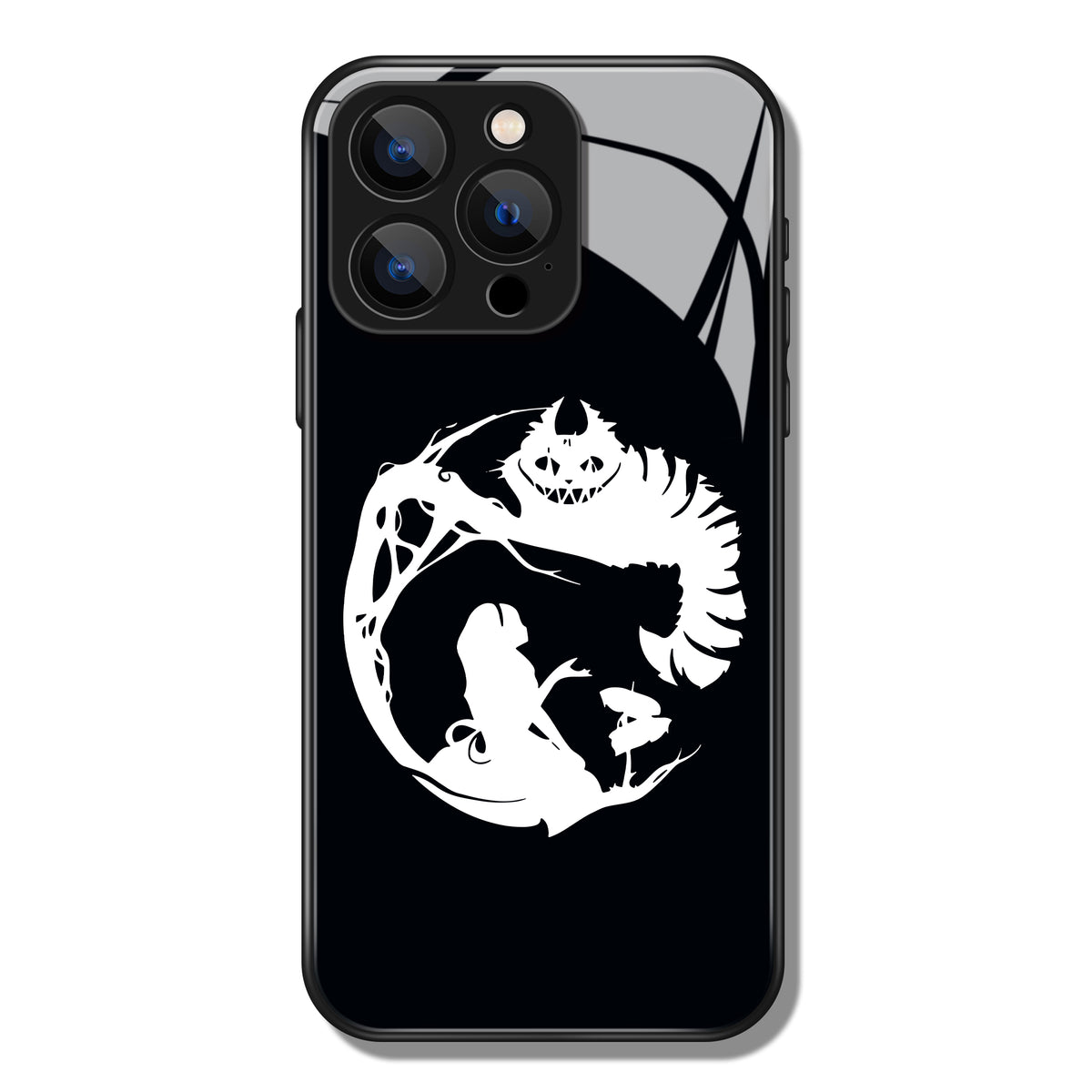 Beauty And The Beast Silhouette Pattern Premium Black Apple Samsung Phone Case