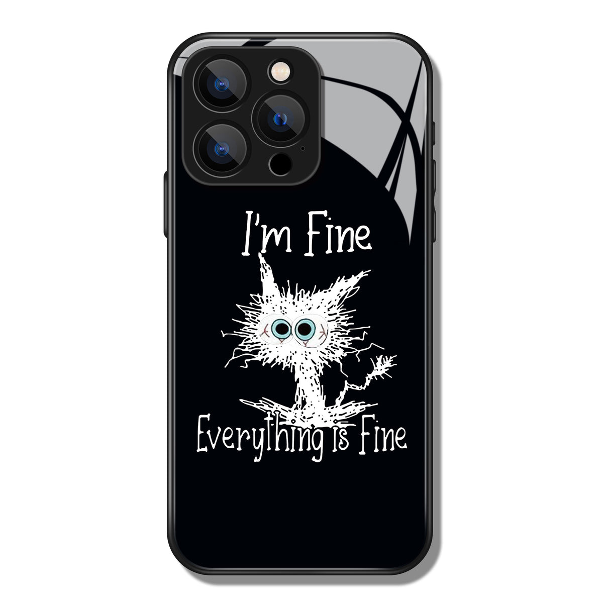 I'm Fine Everything Is Fine Letter Printed Premium Black Apple Samsung Phone Case