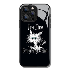 I'm Fine Everything Is Fine Letter Printed Premium Black Apple Samsung Phone Case