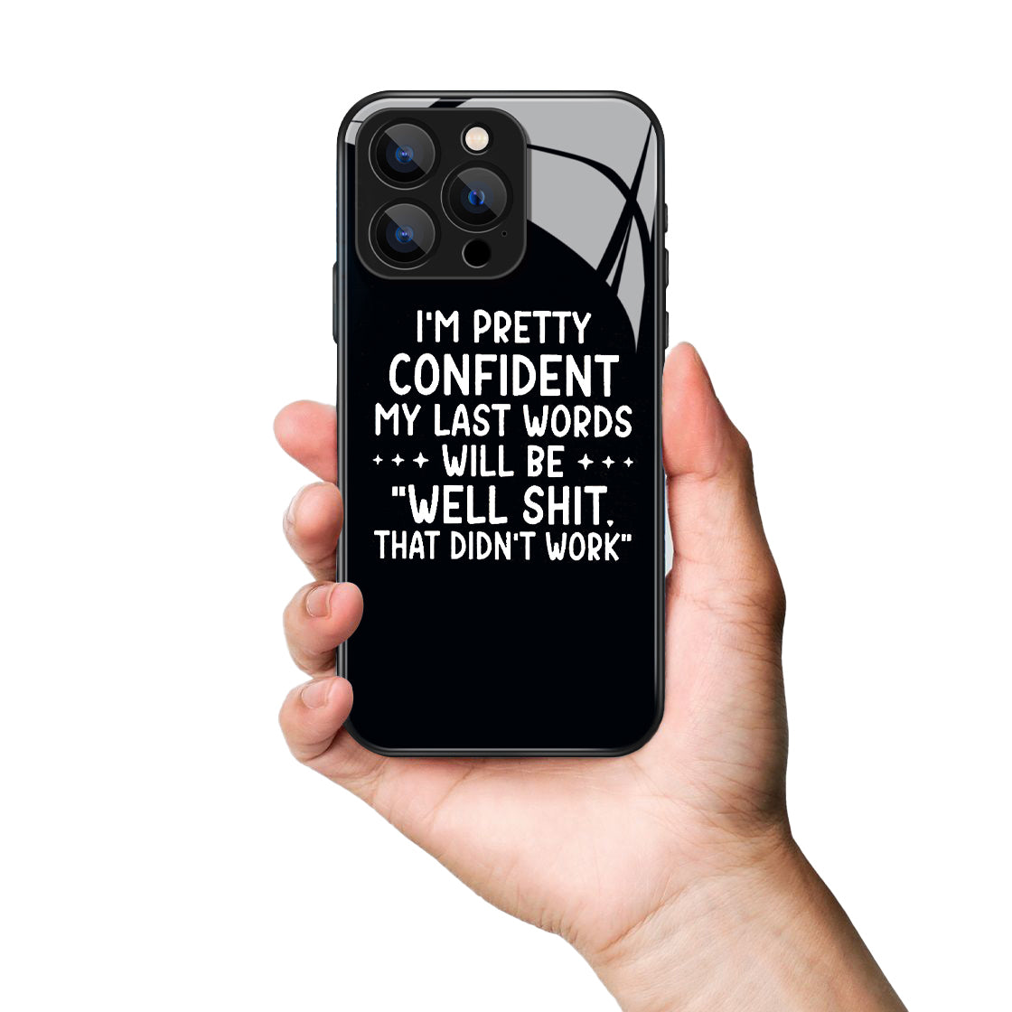 I'm Pretty Confident Letter Printed Premium Black Apple Samsung Phone Case