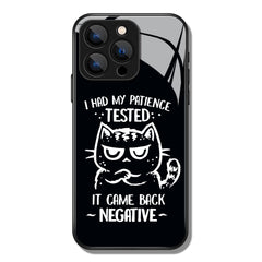 I Had My Patience Tested Letter Cat Pattern Premium Black Apple Samsung Phone Case