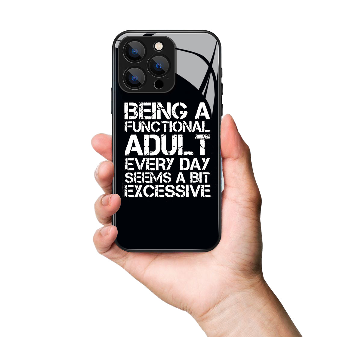 Being A Functional Adult Letter Printed Premium Black Apple Samsung Phone Case