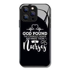 God Found The Strongest Women Letter Printed Premium Black Apple Samsung Phone Case