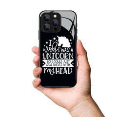 I Wish I Was A Unicorn Printed Premium Black Apple Samsung Phone Case