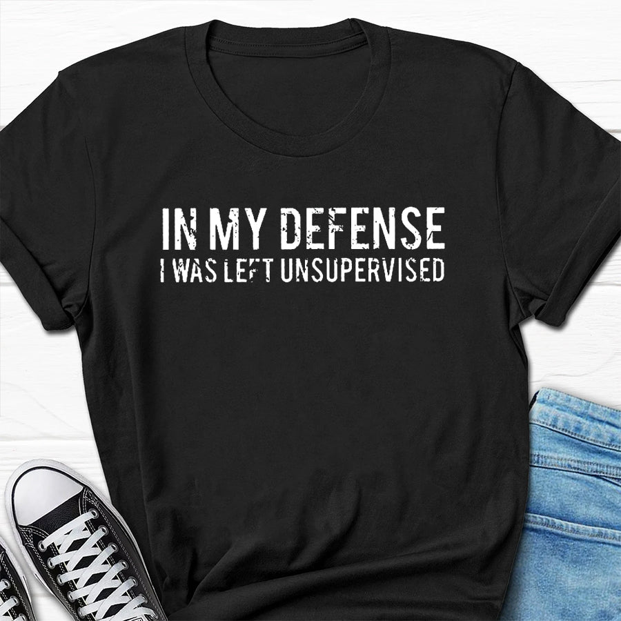 In My Defense Print Men Slogan T-Shirt