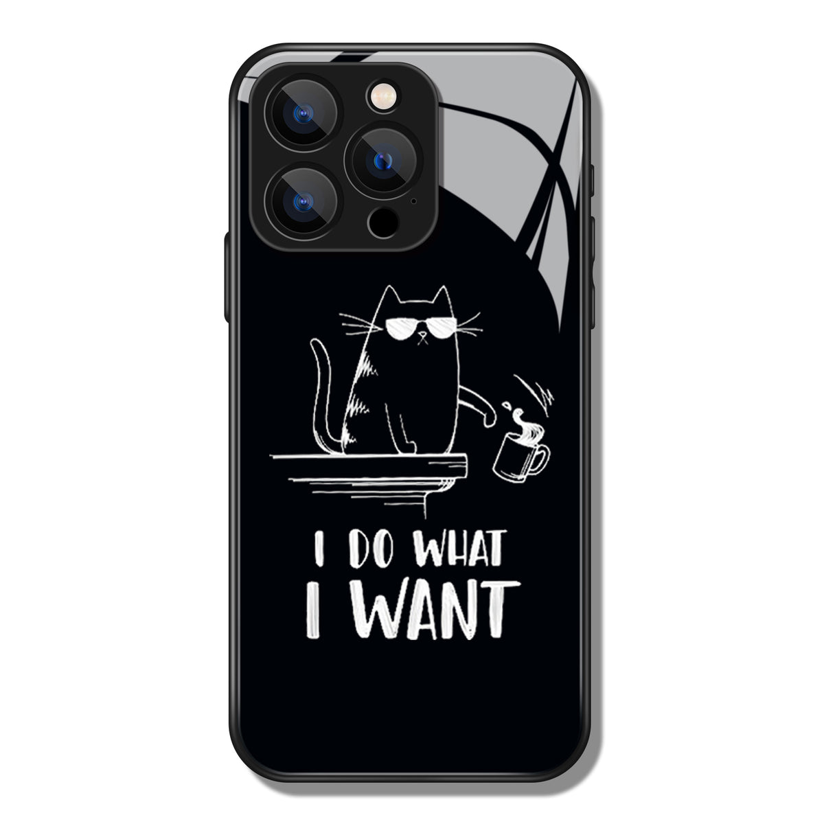 I Do What I Want Cat Pattern Premium Black Apple Samsung Phone Case