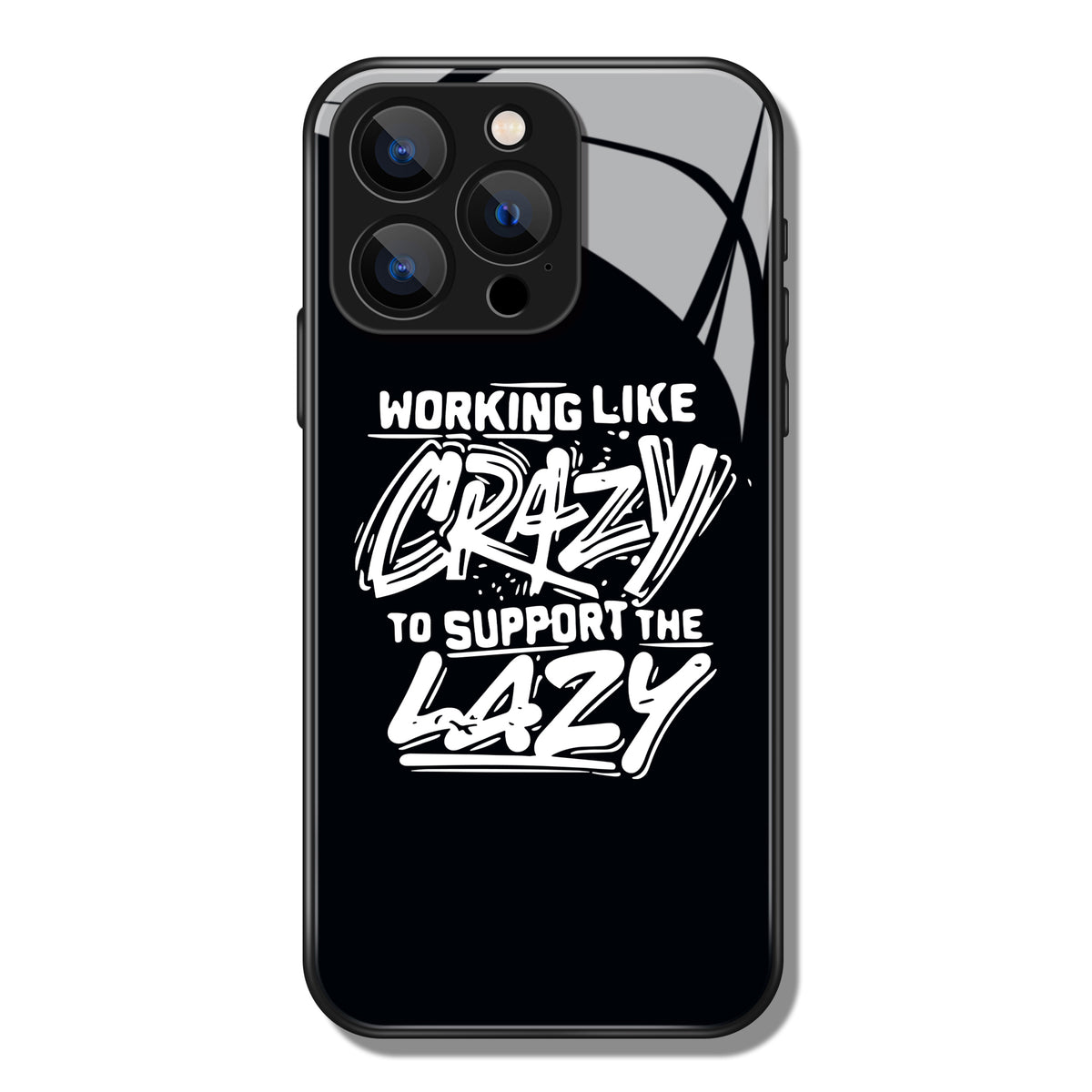 Working Like Crazy Letter Printed Premium Black Apple Samsung Phone Case