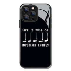 Life Is Full Of Golf Clubs Printed Premium Black Apple Samsung Phone Case