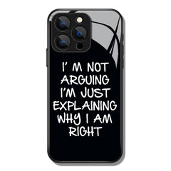 I'm Not Arguing Letter Printed Premium Black Apple Samsung Phone Case