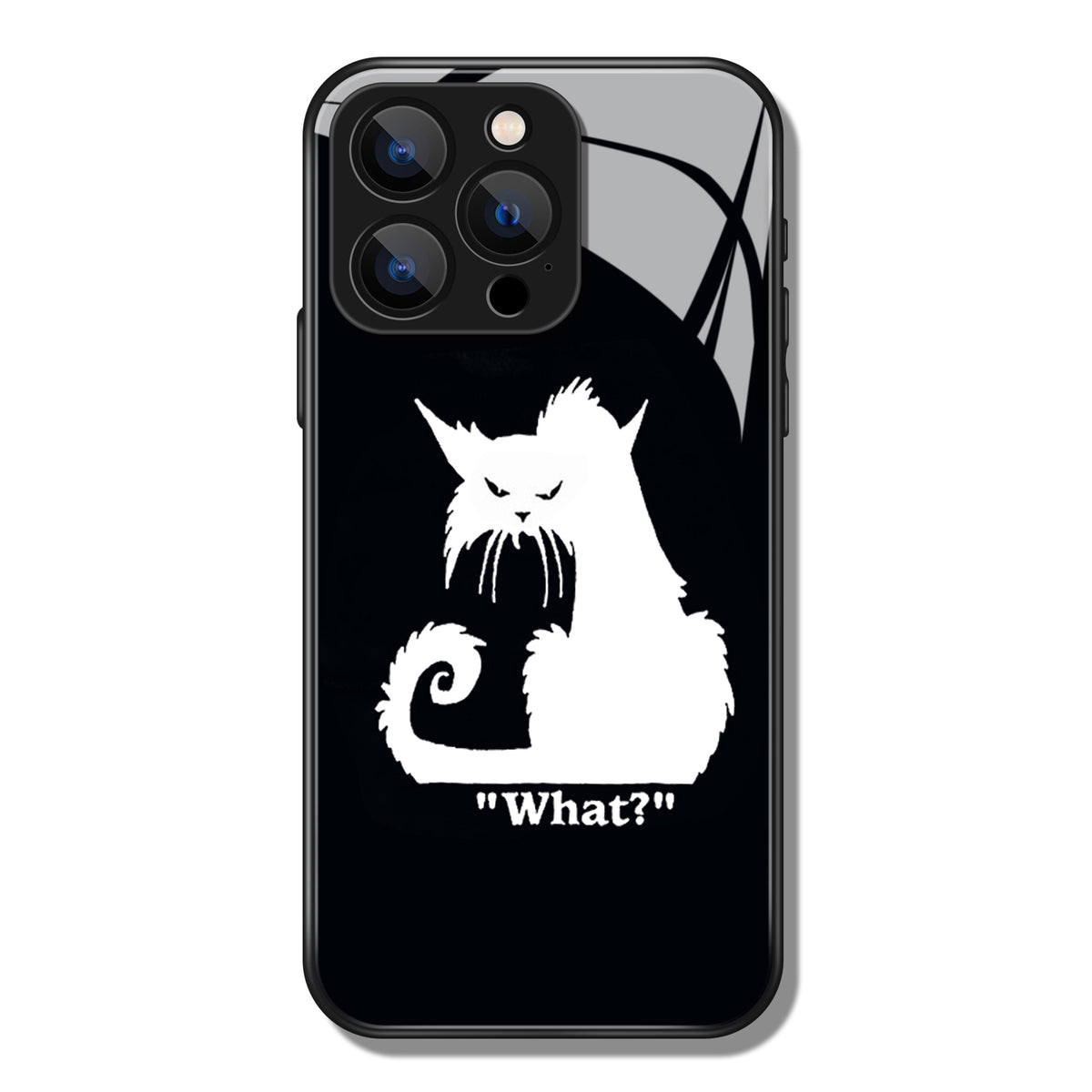 What Angry Cat Pattern Premium Black Apple Samsung Phone Case