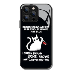 Blood Stains Are Red Cat Printed Premium Black Apple Samsung Phone Case