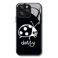 Dotty Letter Ladybug Pattern Premium Black Apple Samsung Phone Case