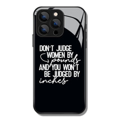 Don't Judge Women By Pounds Letter Printed Premium Black Apple Samsung Phone Case