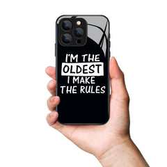 I'm The Oldest Letter Printed Premium Black Apple Samsung Phone Case