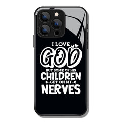 I Love God Letter Printed Premium Black Apple Samsung Phone Case