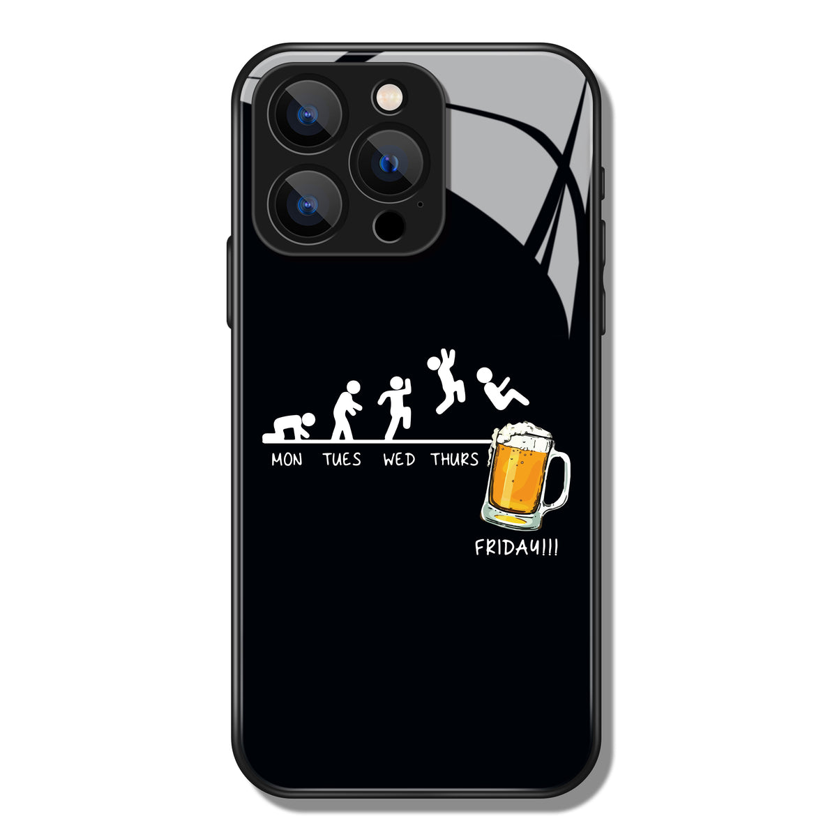 Week Letter Cartoon Villain And Beer Pattern Premium Black Apple Samsung Phone Case