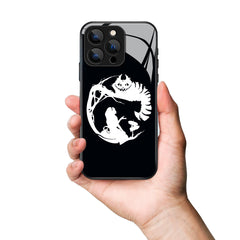 Beauty And The Beast Silhouette Pattern Premium Black Apple Samsung Phone Case