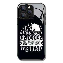 I Wish I Was A Unicorn Printed Premium Black Apple Samsung Phone Case