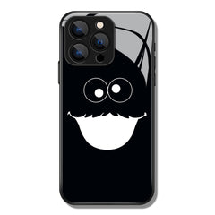 Cute Cartoon Smiling Face Pattern Premium Black Apple Samsung Phone Case