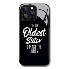 I'm The Oldest Sister Letter Printed Premium Black Apple Samsung Phone Case