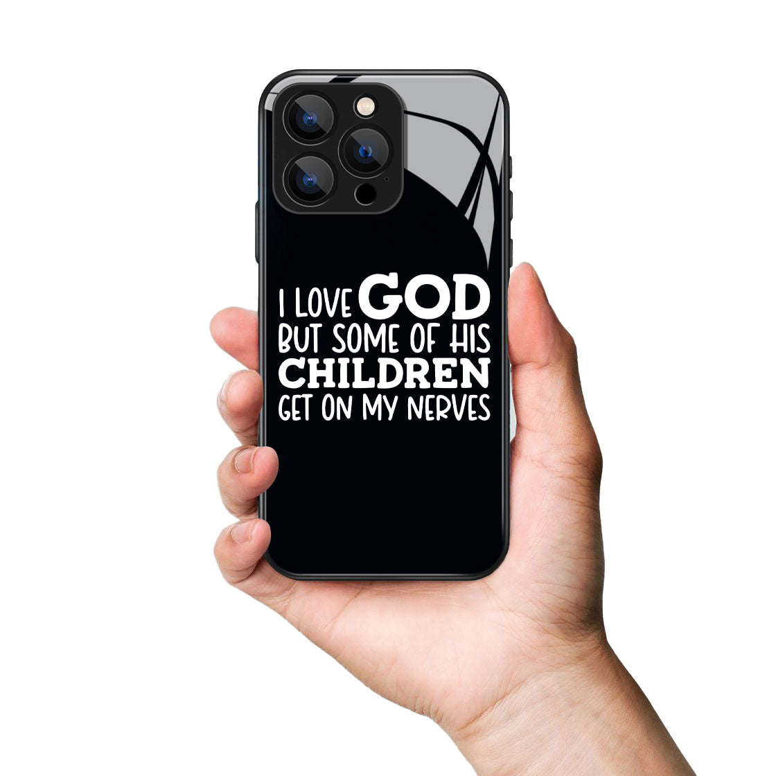 I Love God Letter Printed Premium Black Apple Samsung Phone Case