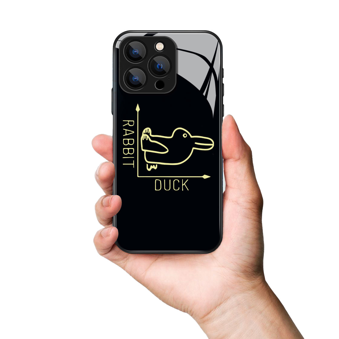 Duck Rabbit Printed Premium Black Apple Samsung Phone Case