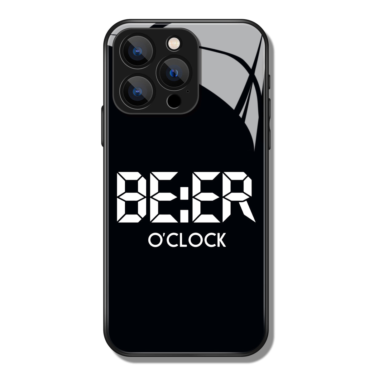 BE:ER O'clock Letter Printed Premium Black Apple Samsung Phone Case