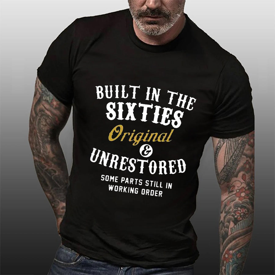 Built In The Sixties Print Men Slogan T-Shirt