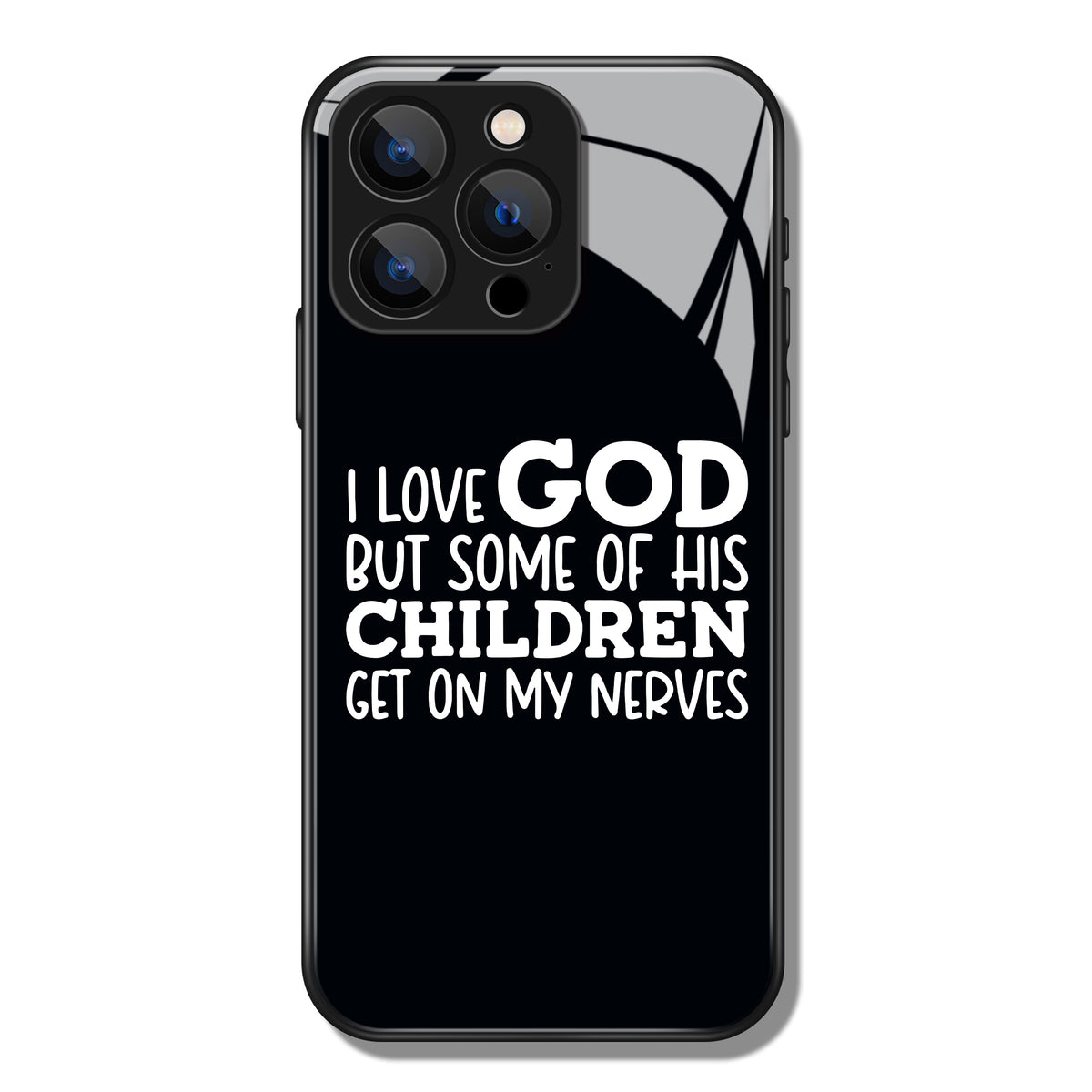 I Love God Letter Printed Premium Black Apple Samsung Phone Case