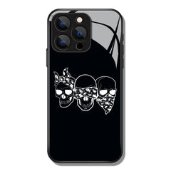 Horror Three Skull Pattern Premium Black Apple Samsung Phone Case