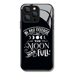 In My Defense Moon Printed Premium Black Apple Samsung Phone Case