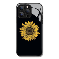 Cute Sunflower Pattern Premium Black Apple Samsung Phone Case