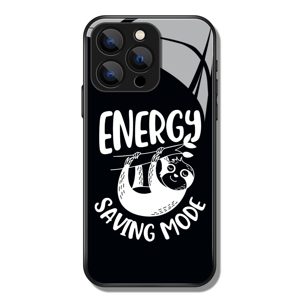 Energy Saving Mode Sloth Printed Premium Black Apple Samsung Phone Case