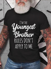 I'm The Youngest Brother Print Men Slogan T-Shirt